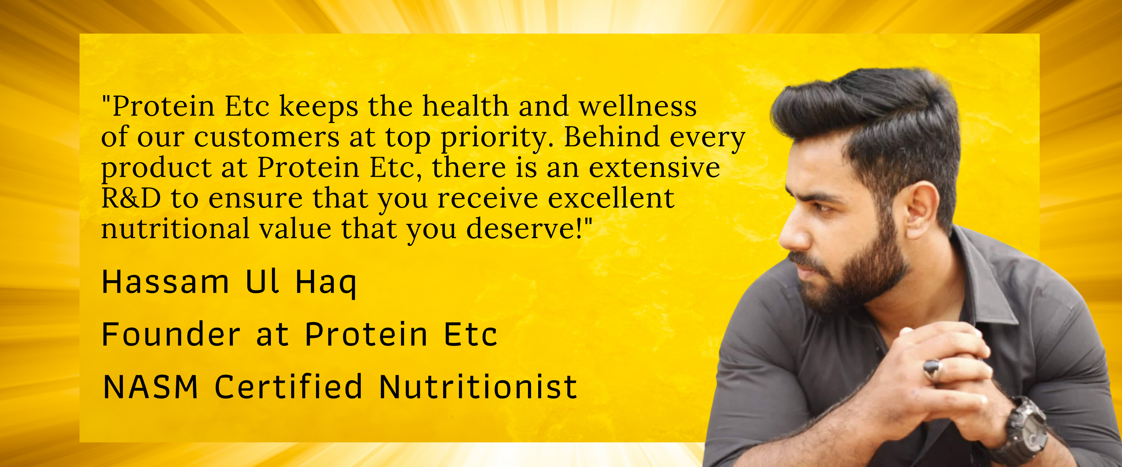 Hassam founder at protein etc